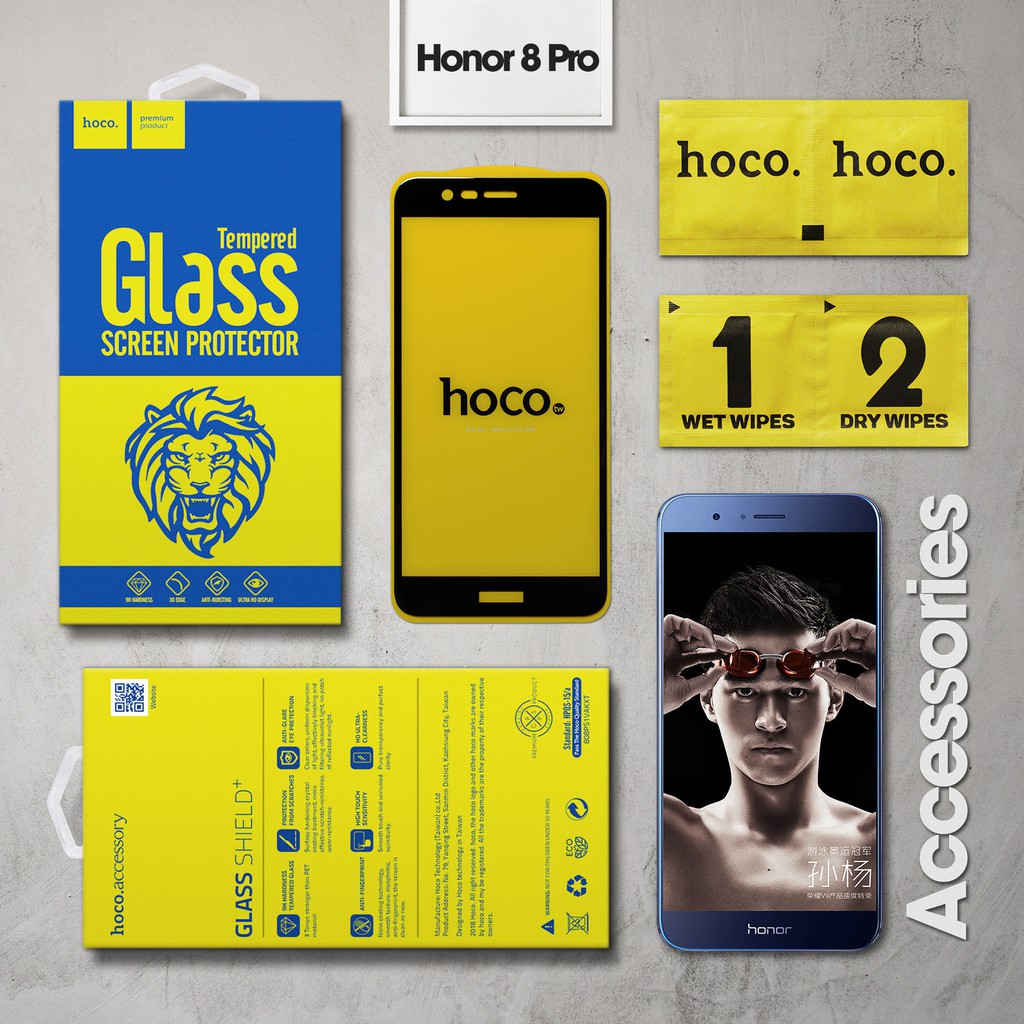 Cường lực Honor 8 Pro hiệu Hoco.tw Full viền màu