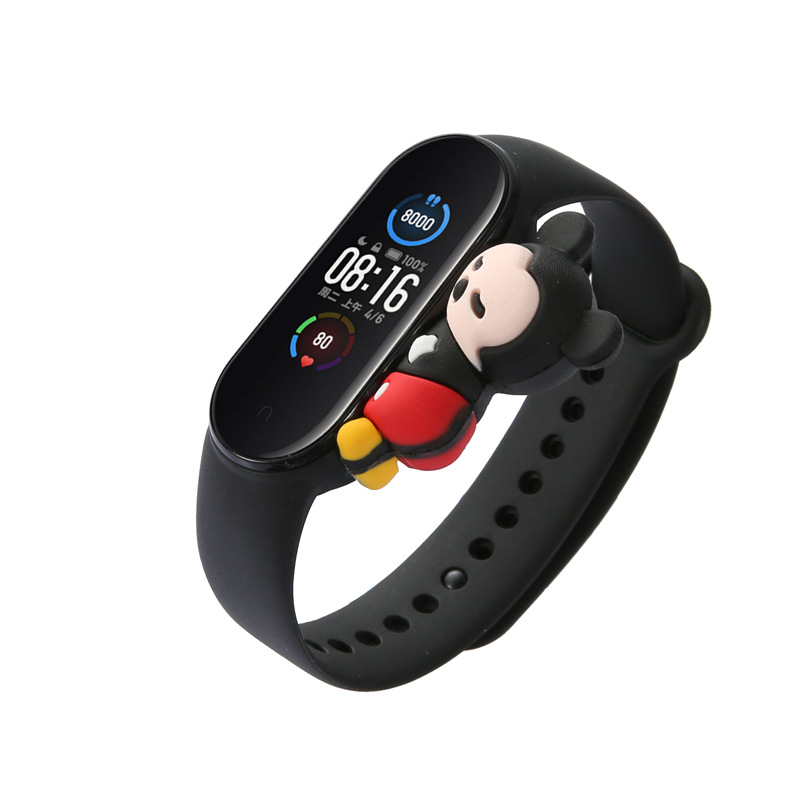 Dây Đeo Silicon Mềm In Họa Tiết Hoạt Hình Cho Đồng Hồ Thông Minh Mi Band 6 / 5