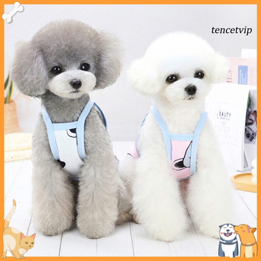 Áo Cotton Thoáng Khí In Họa Tiết Hoạt Hình Thời Trang Mùa Hè Cho Thú Cưng