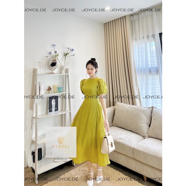Váy Maxi tơ chất Đũi 2 lớp Buộc nơ lưng, Đầm bo eo tôn dáng xinh xẻo