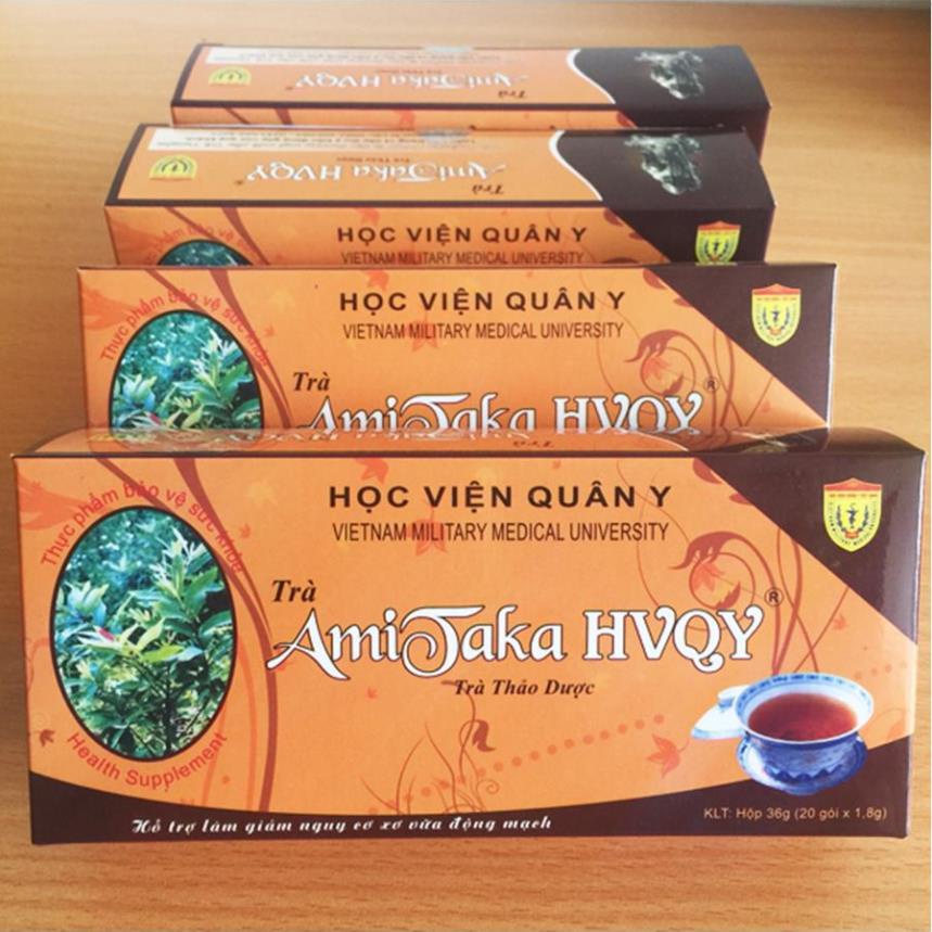 Trà Amitaka HVQY – Hỗ trợ ngăn ngừa xơ vữa động mạch, ổn định huyết áp, tăng bền thành mạch (20 gói)