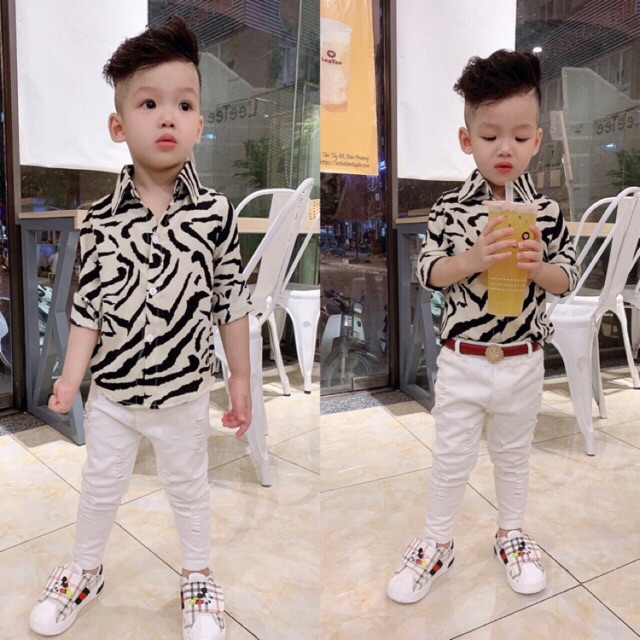 Áo sơ mi hoặc quần kaki mềm co giãn cho bé trai 9-20kg