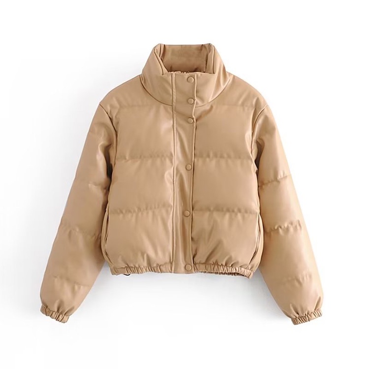 ÁO PHAO DA ZARA XUẤT DƯ TUỒN NỮ DÁNG NGẮN CAO CỔ MÀU ĐEN - 4391/002