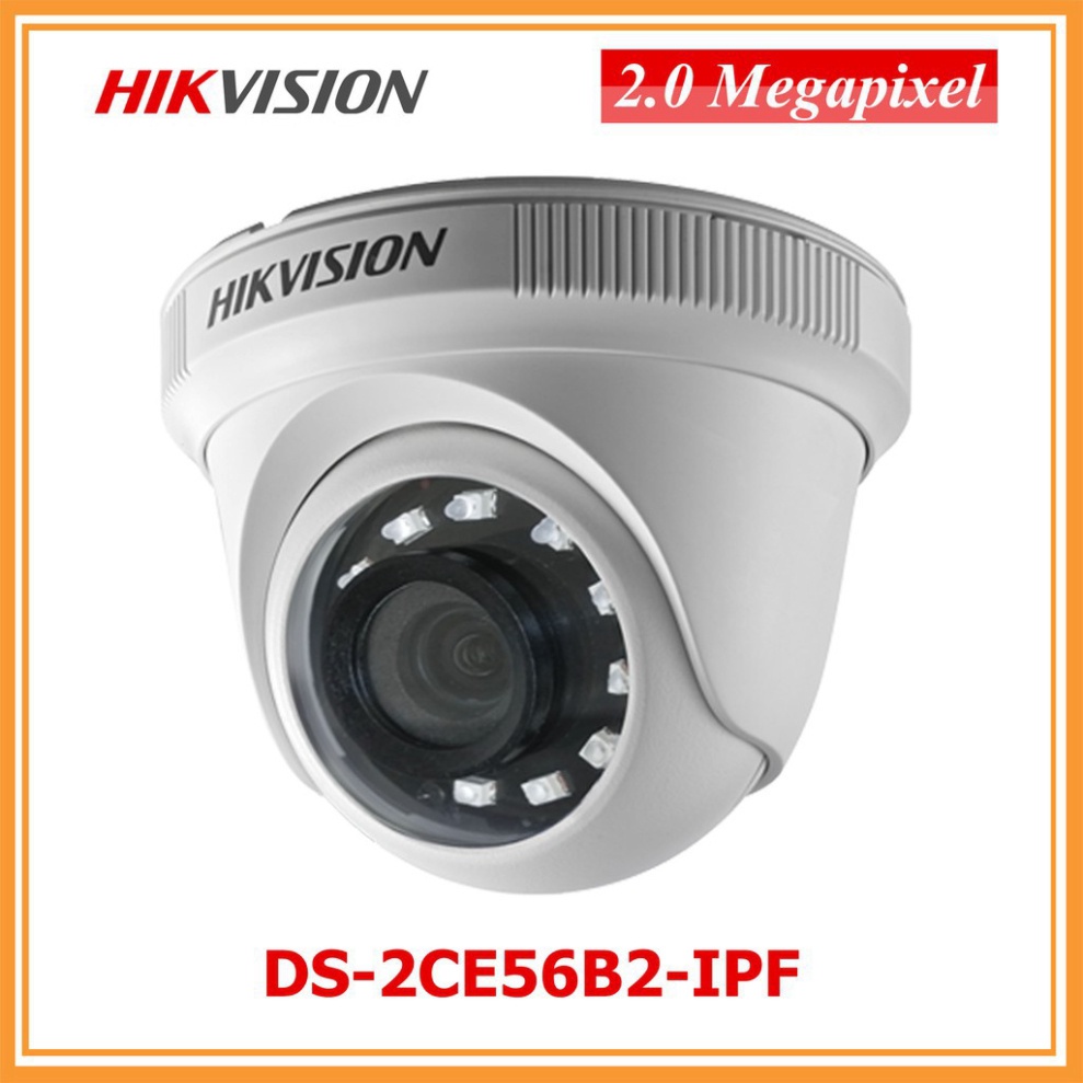 Camera HDTVI Dome 2MP Full HD HIKVISION DS-2CE56B2-IPF - Hàng Chính Hãng