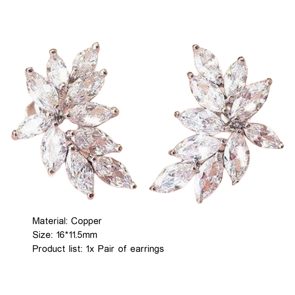 Bông Tai Hình Chiếc Lá Đính Đá Nhẹ Thời Trang Cho Nữ