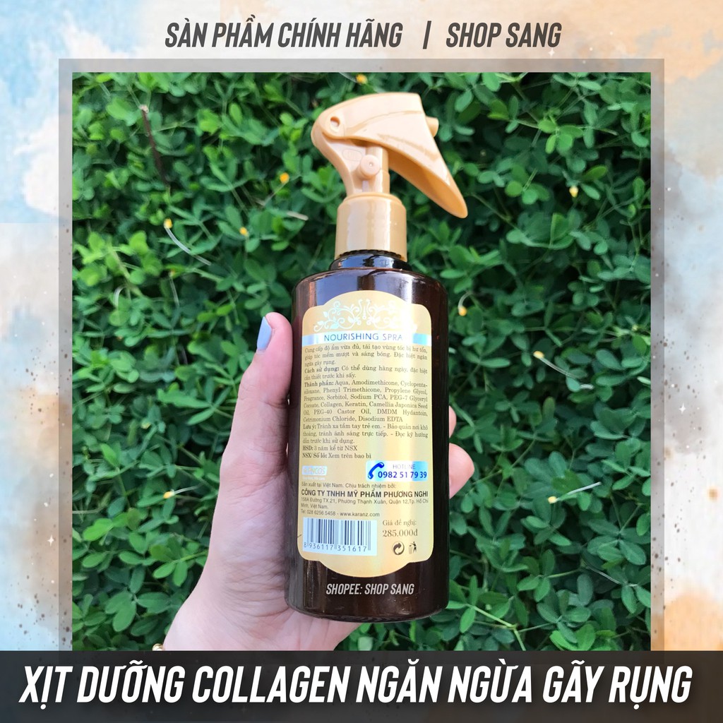 [250ml] Xịt Dưỡng Tóc Ngăn Ngừa Gãy Rụng- Tái Tạo Vùng Tóc Tổn Thương Karanz Collagen