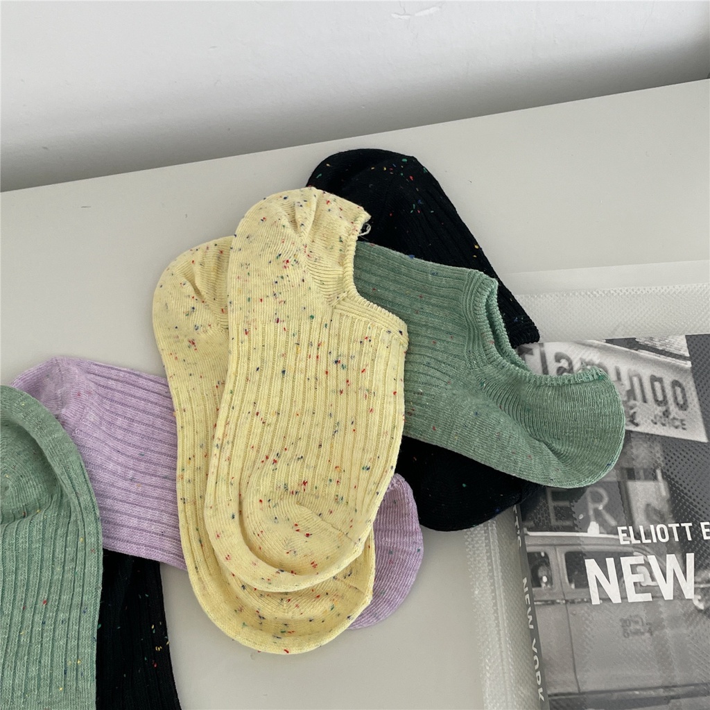 1 Đôi Vớ Thể Thao Unisex Bằng Cotton Thoáng Khí Chống Trượt Họa Tiết Chấm Bi Nhiều Màu Sắc