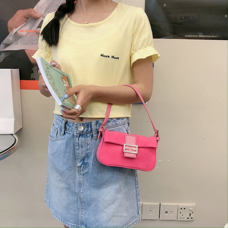 IELGY Túi da đeo vai  phong cách retro dành cho nữ