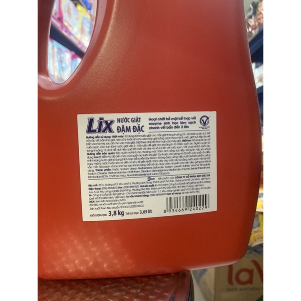 Combo 2 chai nước giặt Lix hương hoa đỏ/cam 3.8kg