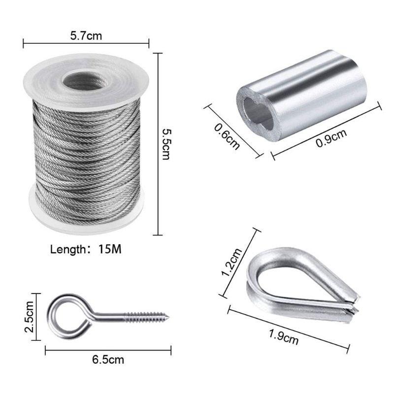 Bộ 19 Cuộn Dây Cáp Bằng Thép Không Gỉ 304 Chất Lượng Cao