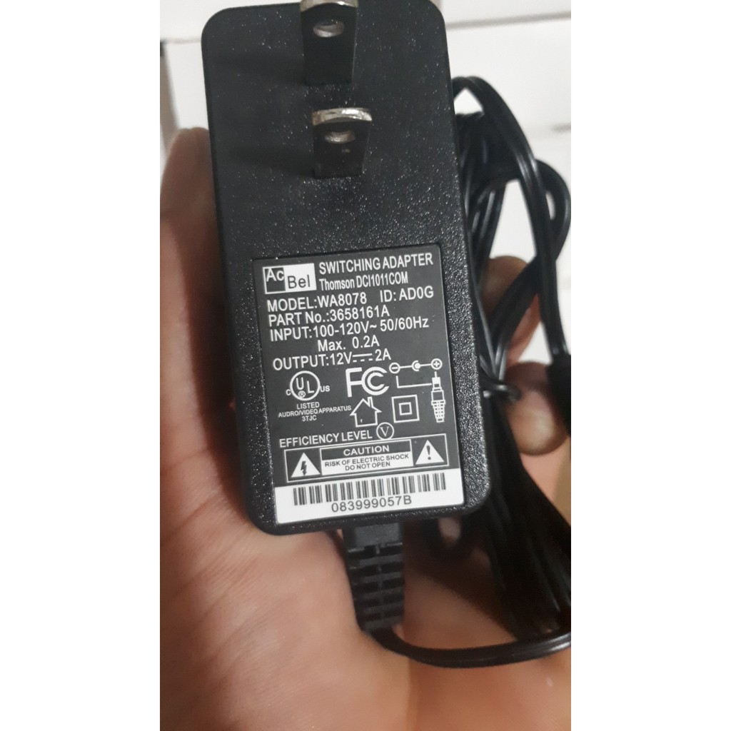 Nguồn adapter 12V-2A Acbel chân to 5.5x2.5 dành cho camera, tivi box đèn led