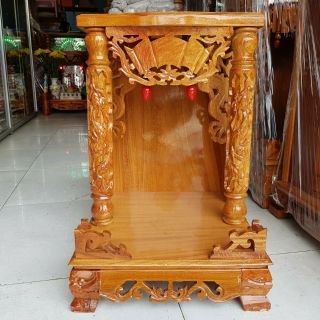 Bàn thờ tài địa gỗ căm xe mặt gỗ gõ đỏ ngang 40cm