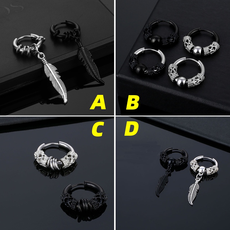 Bông Tai Tròn Bằng Thép Titan Không Gỉ Họa Tiết Rồng Phong Cách Hip Hop Nhật Hàn Thời Trang Cho Nam Và Nữ