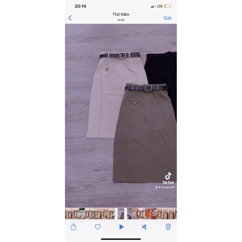 Chân váy kèm đai