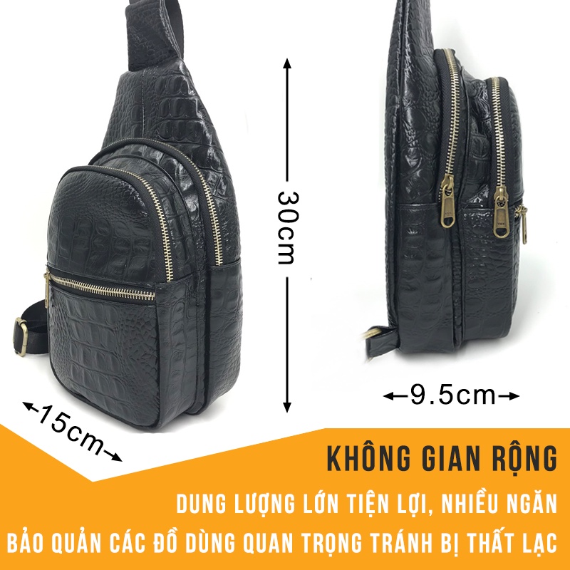 Túi đeo chéo da thật - Hàng cao cấp HasonLea - Bảo hành 12 tháng