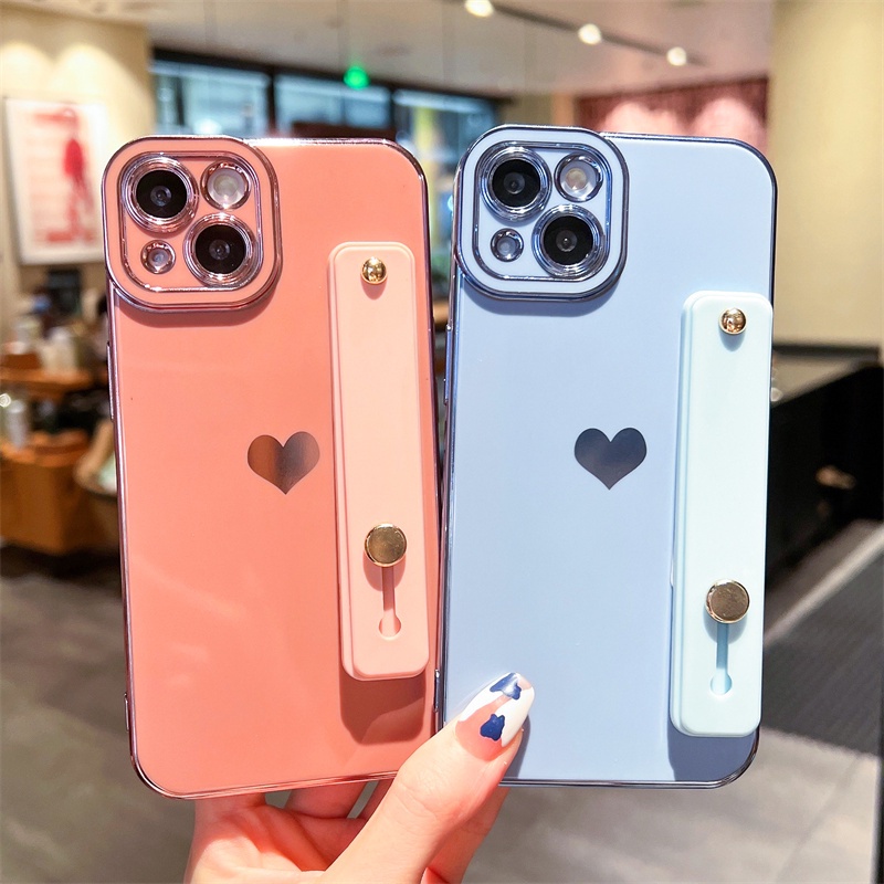 Ốp Điện Thoại TPU Mềm Chống Sốc Chống Rơi Có Quai Cầm Tay Kiêm Giá Đỡ Cho I-Phone 13 12 11 Pro XS XR 8 7 Plus