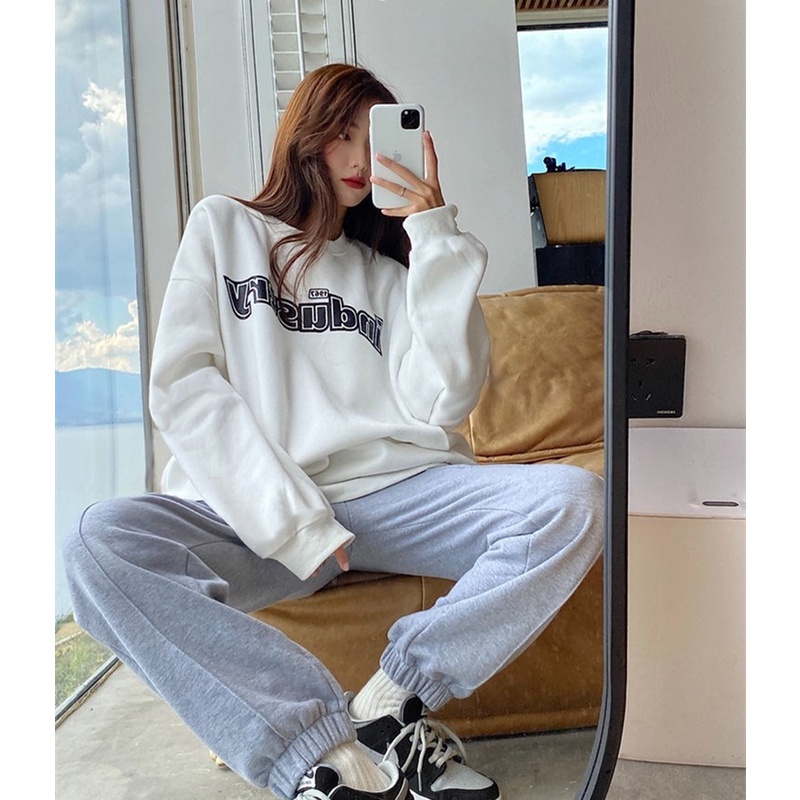 Áo sweater mỏng phối lông thời trang thu đông phong cách Hàn Quốc cho nữ