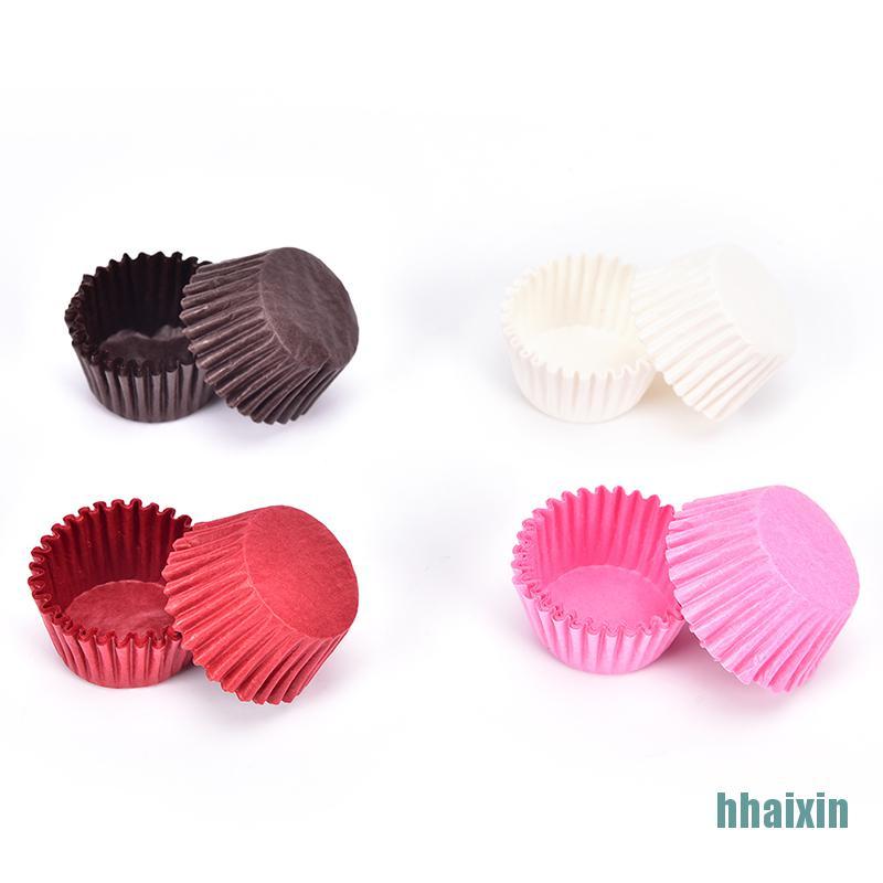 Set 500 cốc giấy mini màu trơn làm bánh cupcake tiện dụng