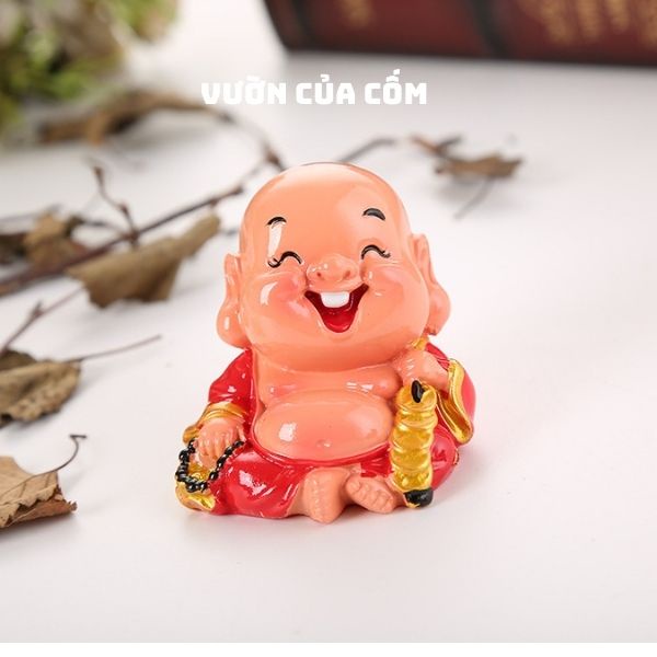 Tượng ông thần tài phong thủy trang trí tiểu cảnh sen đá , cây cảnh , thủy sinh . Kíck thước 3,5 x 5 cm