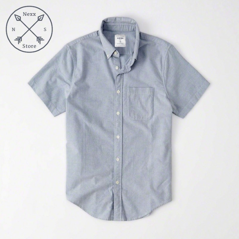 Áo sơ mi nam tay ngắn vải Oxford denim jean trắng cao cấp mềm mịn phù hợp công sở Nexx&Dee 02 | BigBuy360 - bigbuy360.vn