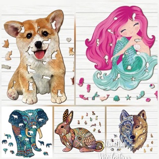 PUZZLE - Đồ chơi ghép hình độc đáo🌟bộ trang xếp hình các con vật, chó cún ,nàng tiên cá, thỏ, với, hổ
