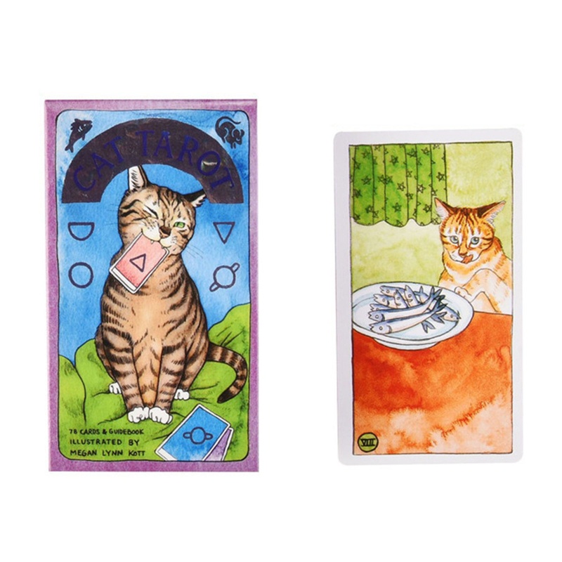 Bộ Bài Tarot 12x7cm 4 72x2 75 Inch In Hình Mèo Và Chữ Tiếng Anh Độc Đáo