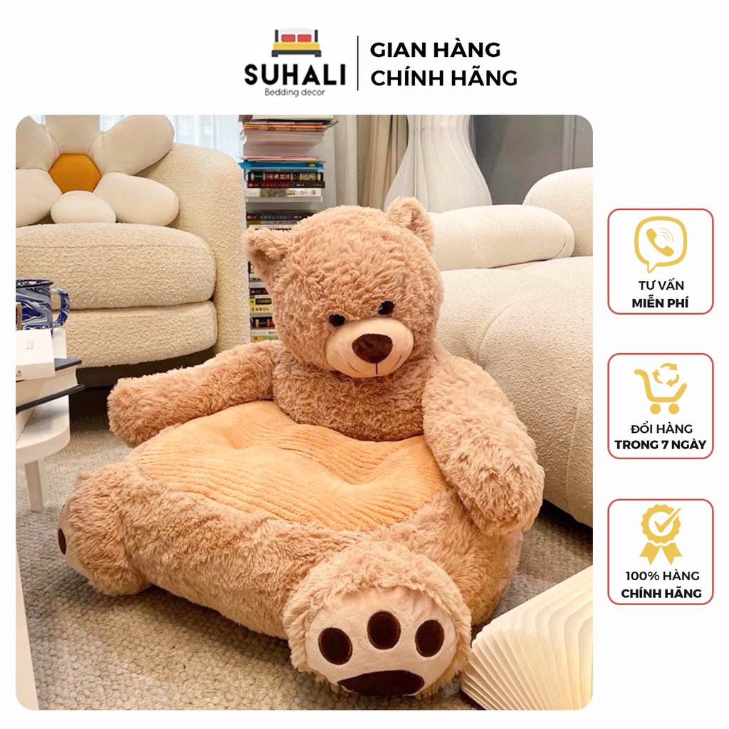 Ghế bệt Gấu Teddy SUHALI đệm ngồi ấm áp, mềm mại decor trang trí phòng