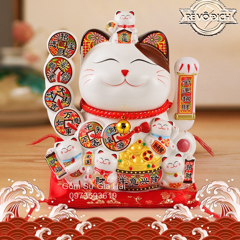 Mèo thần tài Thiên kim vạn lượng, mèo may mắn Neko maneki