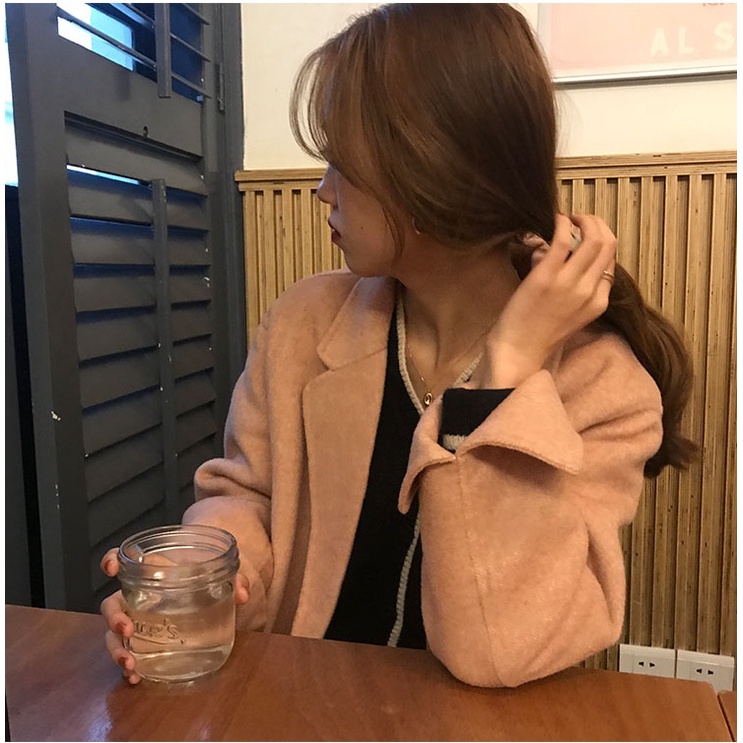 Áo khoác cardigan dệt kim ZHELIHANGFEI tay dài cổ chữ V lưng cao màu đen thời trang trẻ trung