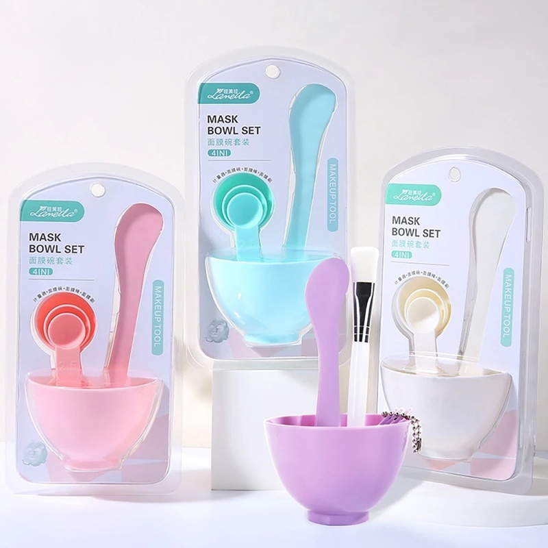 Bộ Dụng Cụ Trộn Đắp Mặt Nạ 4 Trong 1 Gồm 6 Món Tiện Dụng