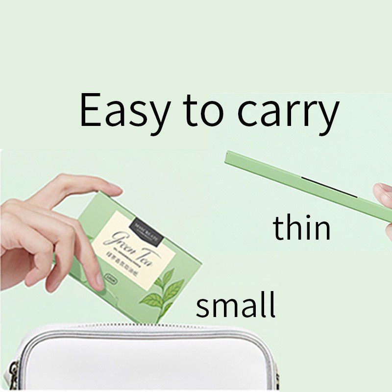 Hộp 100 Giấy Thấm Dầu Cho Da Mặt Chiết Xuất Trà Xanh/ Than Tre Dùng Cho Cả Nam Và Nữ