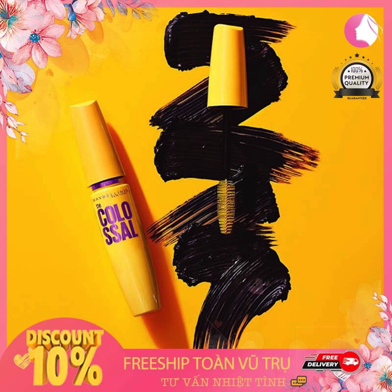 MASCARA MAYBELLINE LÀM DÀY MI GẤP 10 LẦN & NGĂN RỤNG MI MÀU ĐEN 9.2ML MASCARA COLOSSAL WATERPROOF BLACK