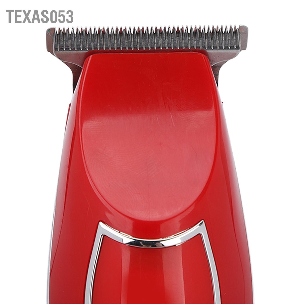 [Hàng Sẵn] Tông đơ cắt tóc bằng thép không gỉ màu đỏ US Plug 100‑240V tặng kèm Phụ Kiện【Texas053】