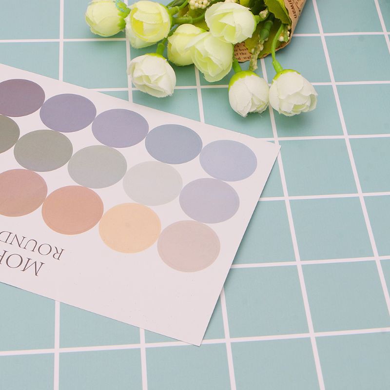 1 Miếng Dán Hình Tròn 23mm Trang Trí Sổ Lưu Niệm