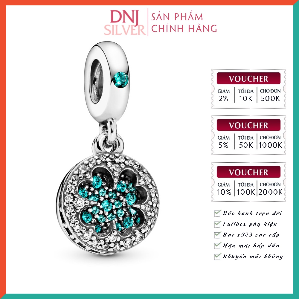 [Hàng cao cấp] Charm bạc 925 cao cấp, hàng chuẩn bạc - Charm Lucky Four Leaf Clover thích hợp để mix vòng tay charm