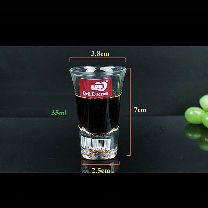 Bộ ly uống rượu nhỏ 35ML cao cấp DELI GLASSWARE (Bộ 6 ly) thủy tinh đế dày –  – Ly rượu thủy tinh, cố