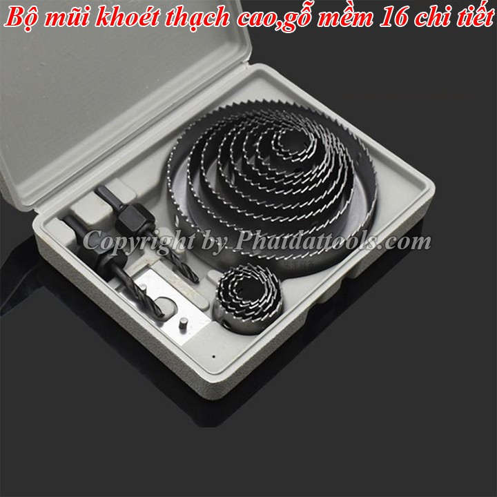 Bộ mũi khoét gỗ 10 chi tiết - Bộ mũi khoét chuyên dùng với thạch cao và gỗ mềm.