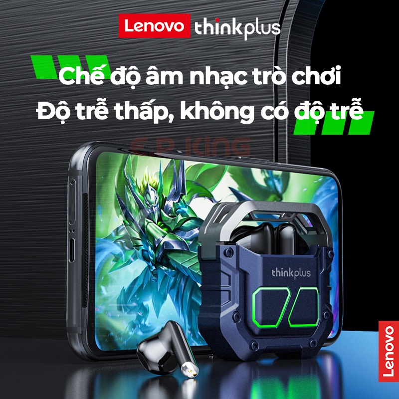 Lenovo XT81 Gaming Tai nghe không dây Bluetooth chính hãng có micrô dành cho chơi game HD Độ trễ thấp