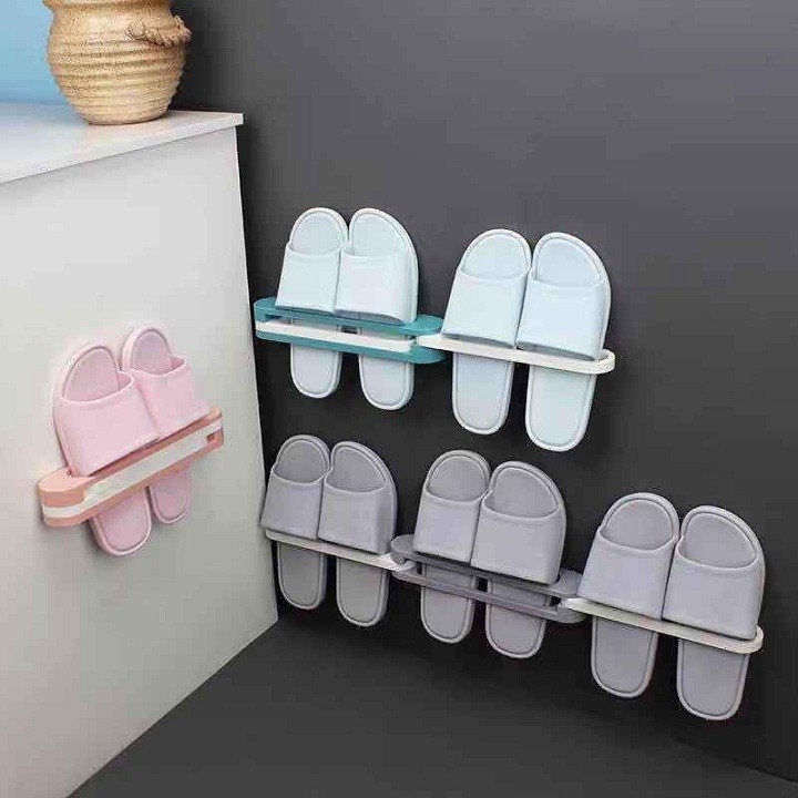 Kệ để giày dép gấp gọn⚡️sale[DEAL SỐC]⚡️ giá treo dán tường thu gọn đa năng, tiết kiệm diện tích cho nhà tắm, nhà bếp