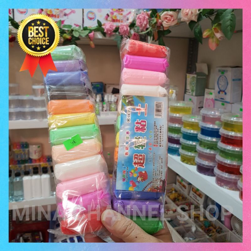 Đất Sét Giấy Super Clay 12 Màu, Nguyên liệu làm Slime, Đất Set Giấy Làm Slime Bơ - Ống tiết kiệm | SáchViệt.vn