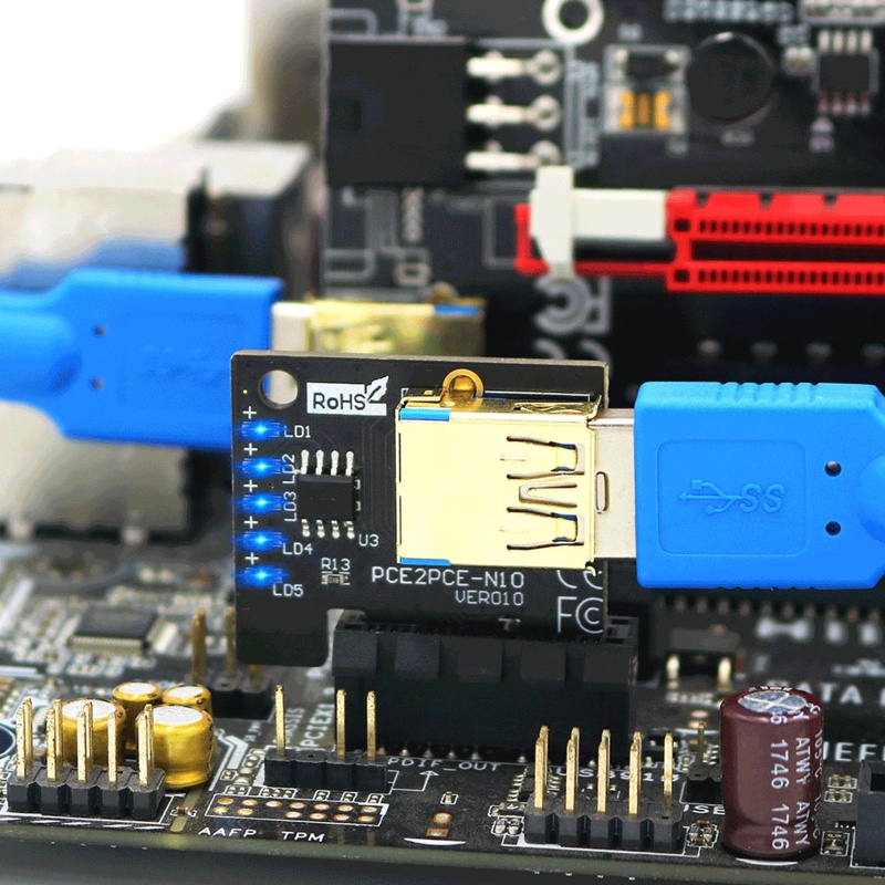 BTM 009S PLUS PCI-E Riser cho cáp nối dài PCIE 1X đến 16X