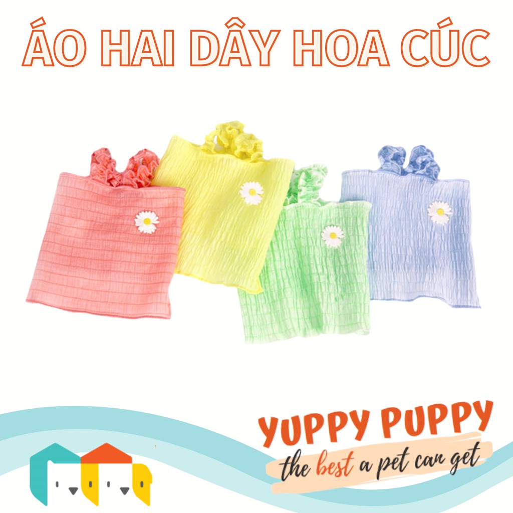 Cheepet Áo hai dây hoa cúc cho chó mèo/ thú cưng