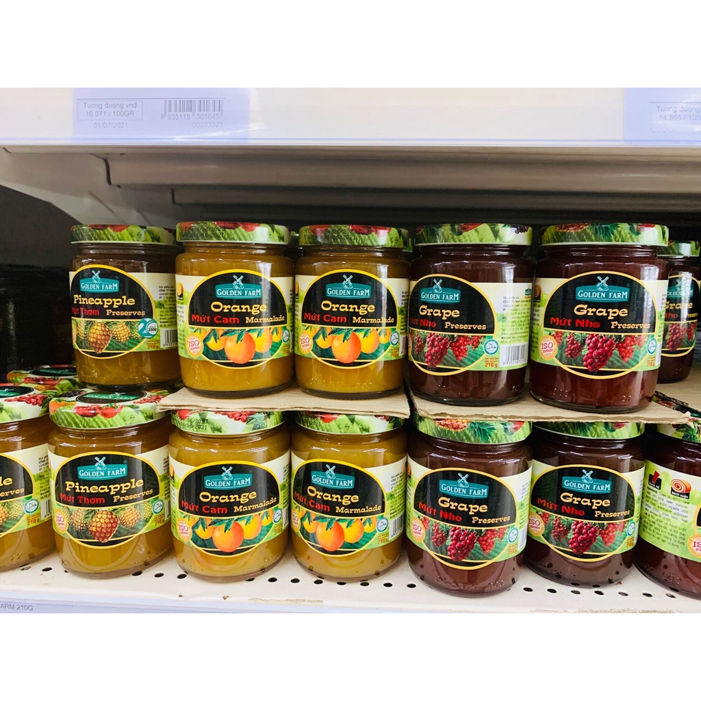 Mứt Trái Cây Golden Farm 210g - 7 vị  - Ăn kèm bánh mì, sinh tố, kem