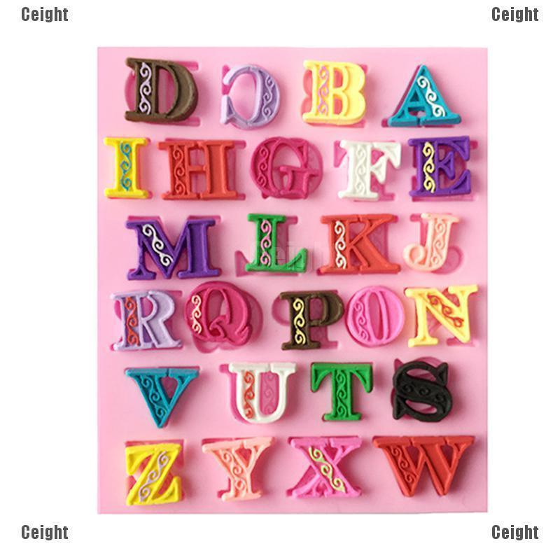 Khuôn Silicone Tạo Hình Chữ Cái Tiếng Anh 3D Trang Trí Bánh