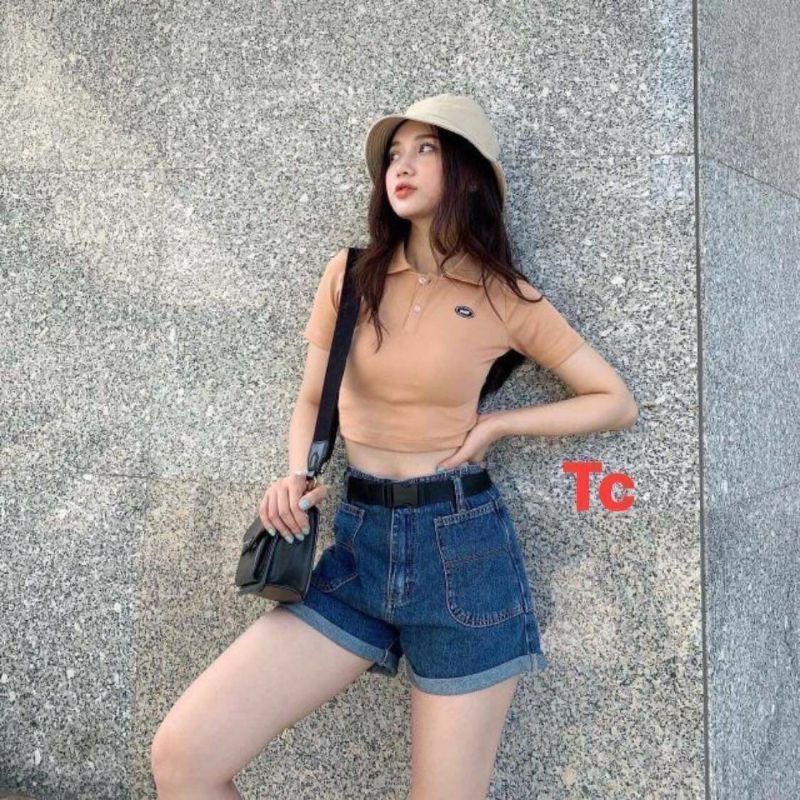 ÁO CROPTOP CHẤT COTTON MỀM MẠI TÔN DÁNG 5 MÀU XANH ĐEN VÀNG BE CỰC CHẤT