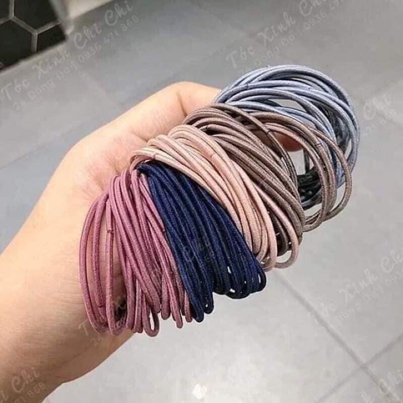 [SIÊU RẺ -SIÊU BỀN] Combo set 100 Dây chun buộc tóc - có túi zip