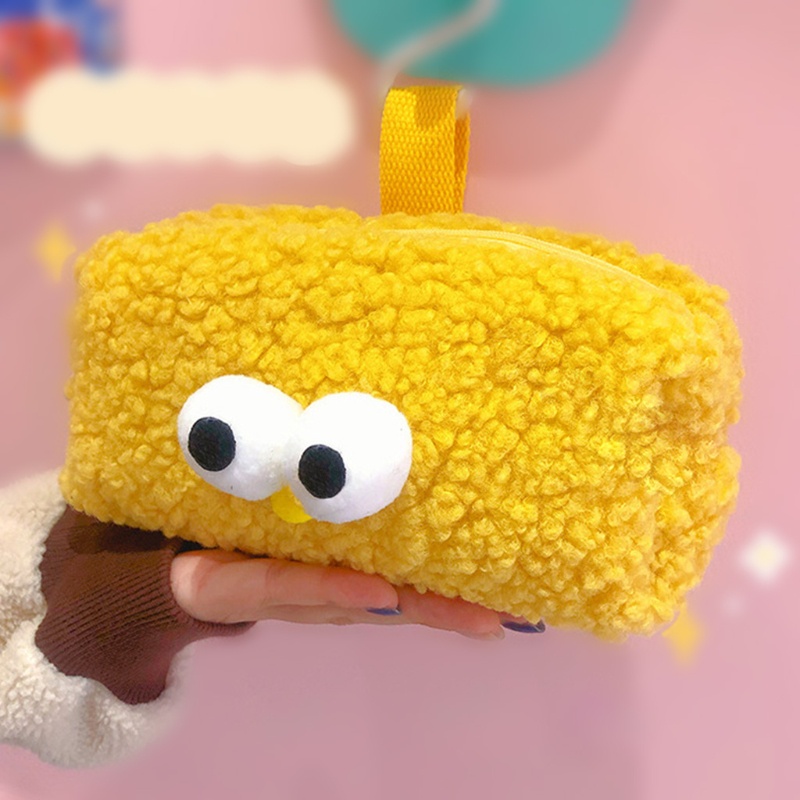 Túi Đựng Bút Đa Năng Có Khóa Kéo Phủ Lông Nhung Dễ Thương Tiện Dụng Mang Theo Du Lịch