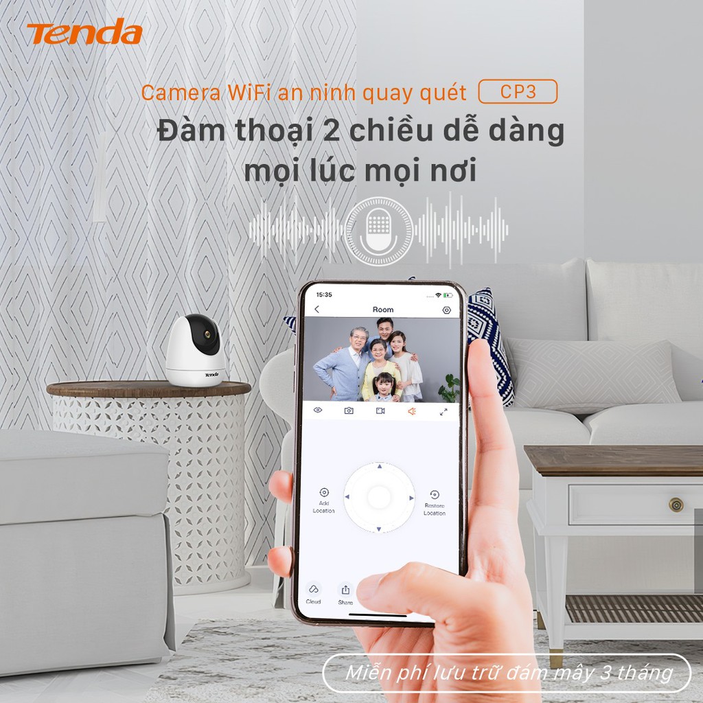 Camera IP Wifi TENDA CP3 full HD 1080, hàng chính hãng bảo hành 24 tháng | BigBuy360 - bigbuy360.vn