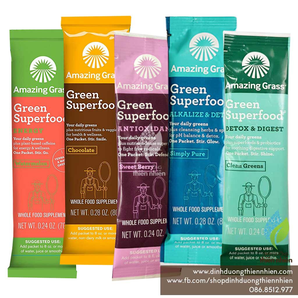 Hỗn Hợp Bột Uống Rau Củ Quả Hữu Cơ Amazing Grass Green Superfood