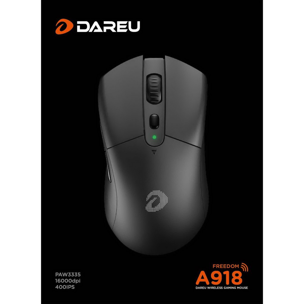 Chuột không dây Gaming DAREU A918-BLACK (PixArt PAW3335) - Bảo hành 24 tháng